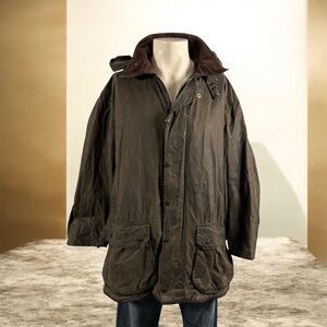 Barbour Vintage A200 Border Wax Waterproof Country Green Jacket Coat Size C 46
